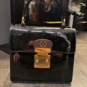 Louis Vuitton Black and Gold Satchel